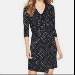 NWT WHITE HOUSE BLACK MARKET Faux wrap Asymmetrical dress SZ M